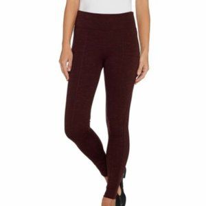 Laurie Felt Pull On Ponte Pants Leggings Wine